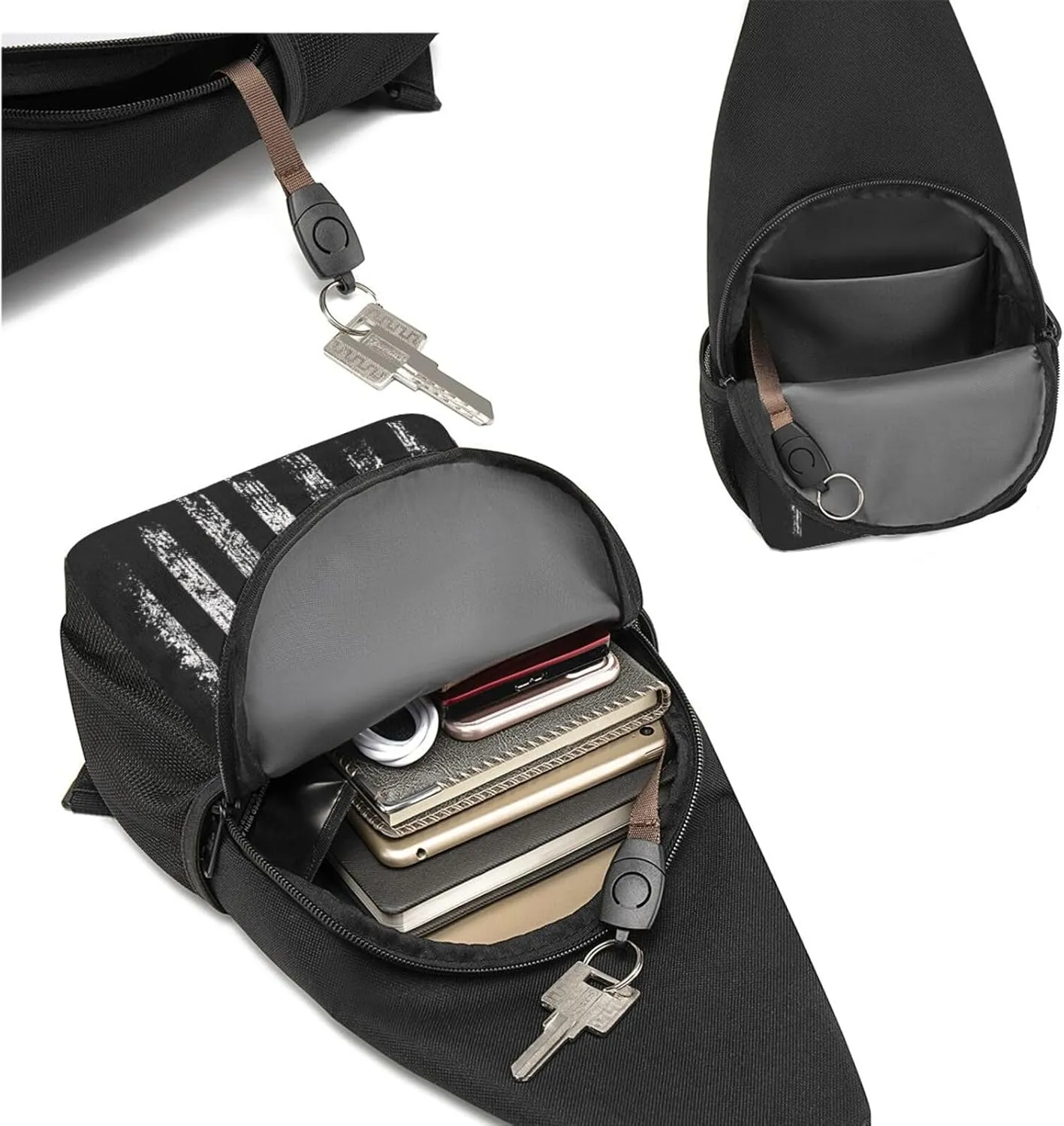 Alpaca Cactus Crossbody Chest Bag, Casual Backpack, Small Satchel, Multi-Functional Travel Hiking Backpacks