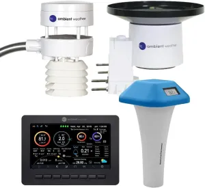 Ambient Weather WS-5000 Pool Bundle - Ultrasonic Smart Weather Station for The Pool w/WiFi Remote Monitoring and Alerts