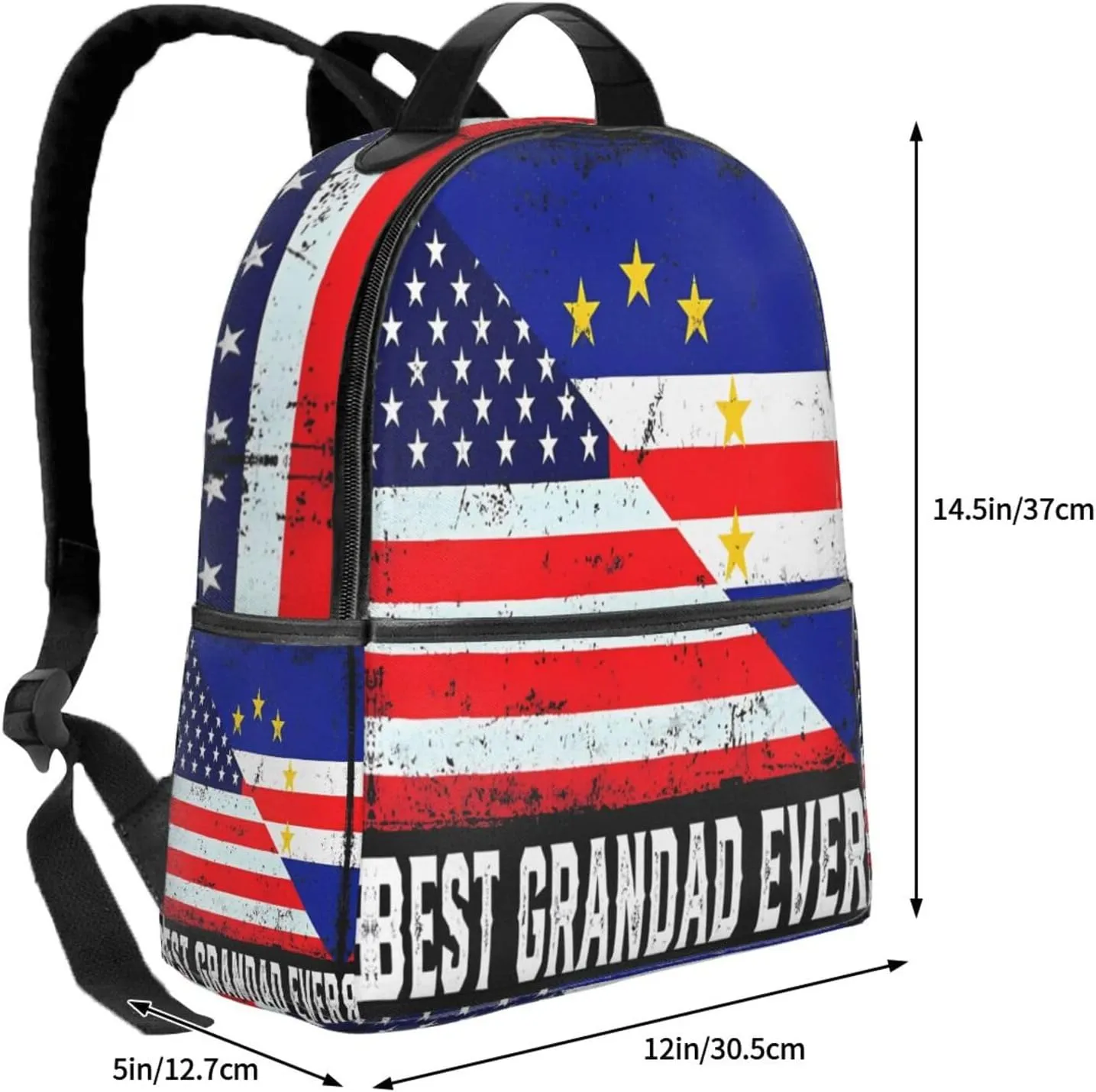 American Cabo Verde Flag Casual Backpacks Laptop Backpack Carry-on Daypack Sports Travel Rucksack Lightweight Working Bag for Outdoor Hiking Cycling Walking