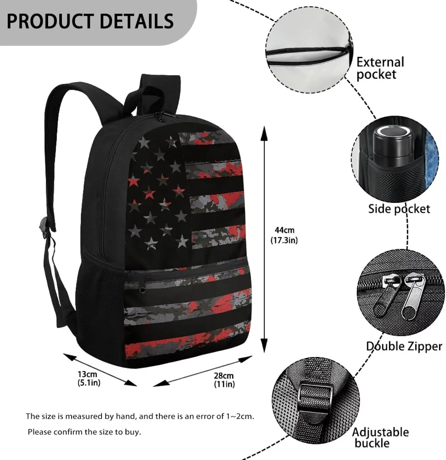 American Flag Camouflage Backpack for Boys 14-16 Back Pack for School Kids Boys 17inch Primary School Backpack for Kids Middle School Backpack Aesthetic Teens Backpack Travel