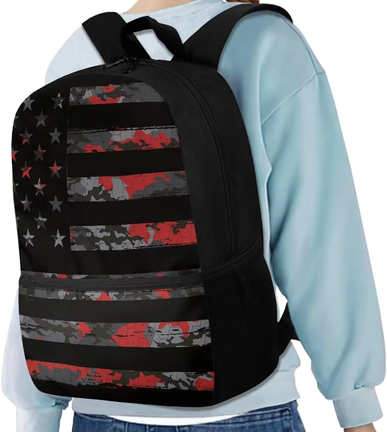 American Flag Camouflage Backpack for Boys 14-16 Back Pack for School Kids Boys 17inch Primary School Backpack for Kids Middle School Backpack Aesthetic Teens Backpack Travel
