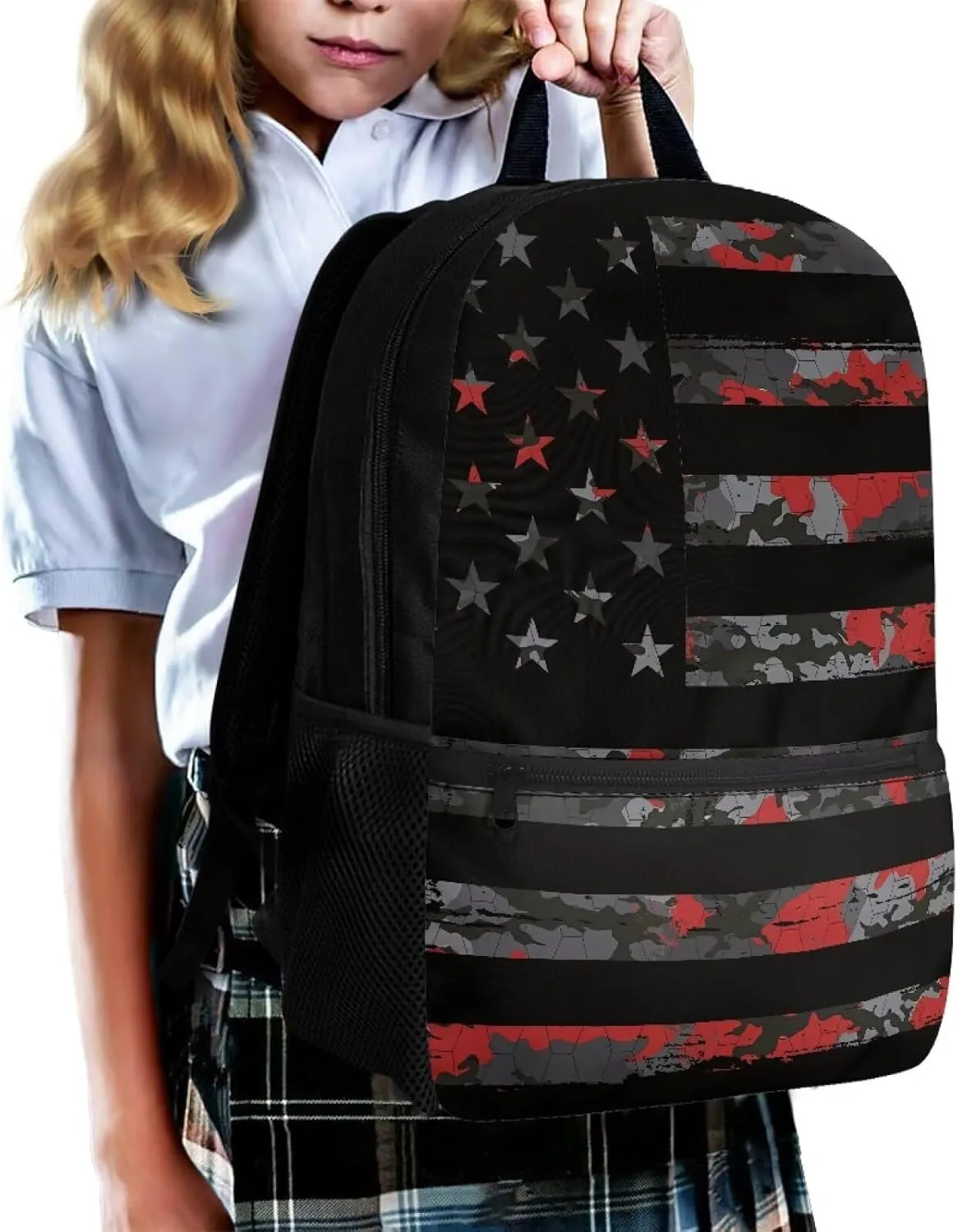 American Flag Camouflage Backpack for Boys 14-16 Back Pack for School Kids Boys 17inch Primary School Backpack for Kids Middle School Backpack Aesthetic Teens Backpack Travel