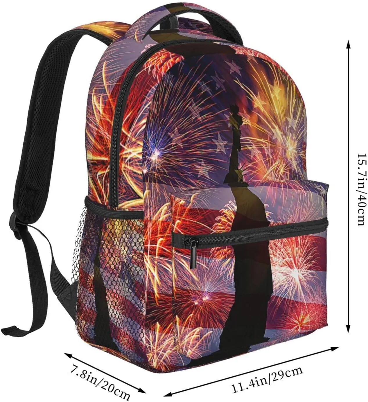 American Flag Independence Day Backpack,Laptop Bookbags Shoulder Bag Travel Hiking Camping Daypack for Men Women