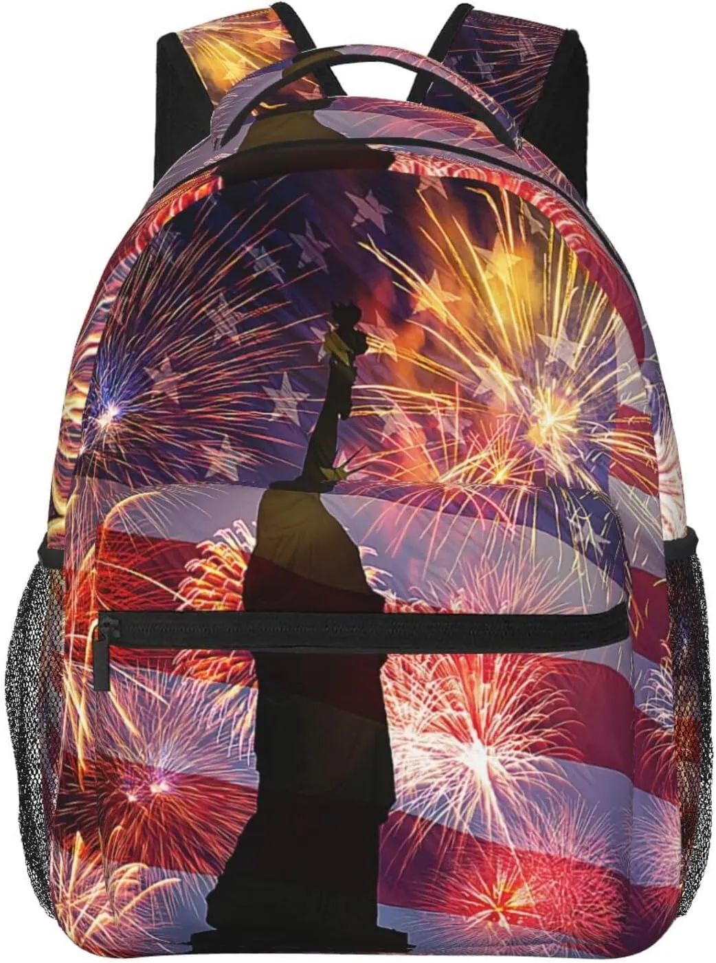 American Flag Independence Day Backpack,Laptop Bookbags Shoulder Bag Travel Hiking Camping Daypack for Men Women
