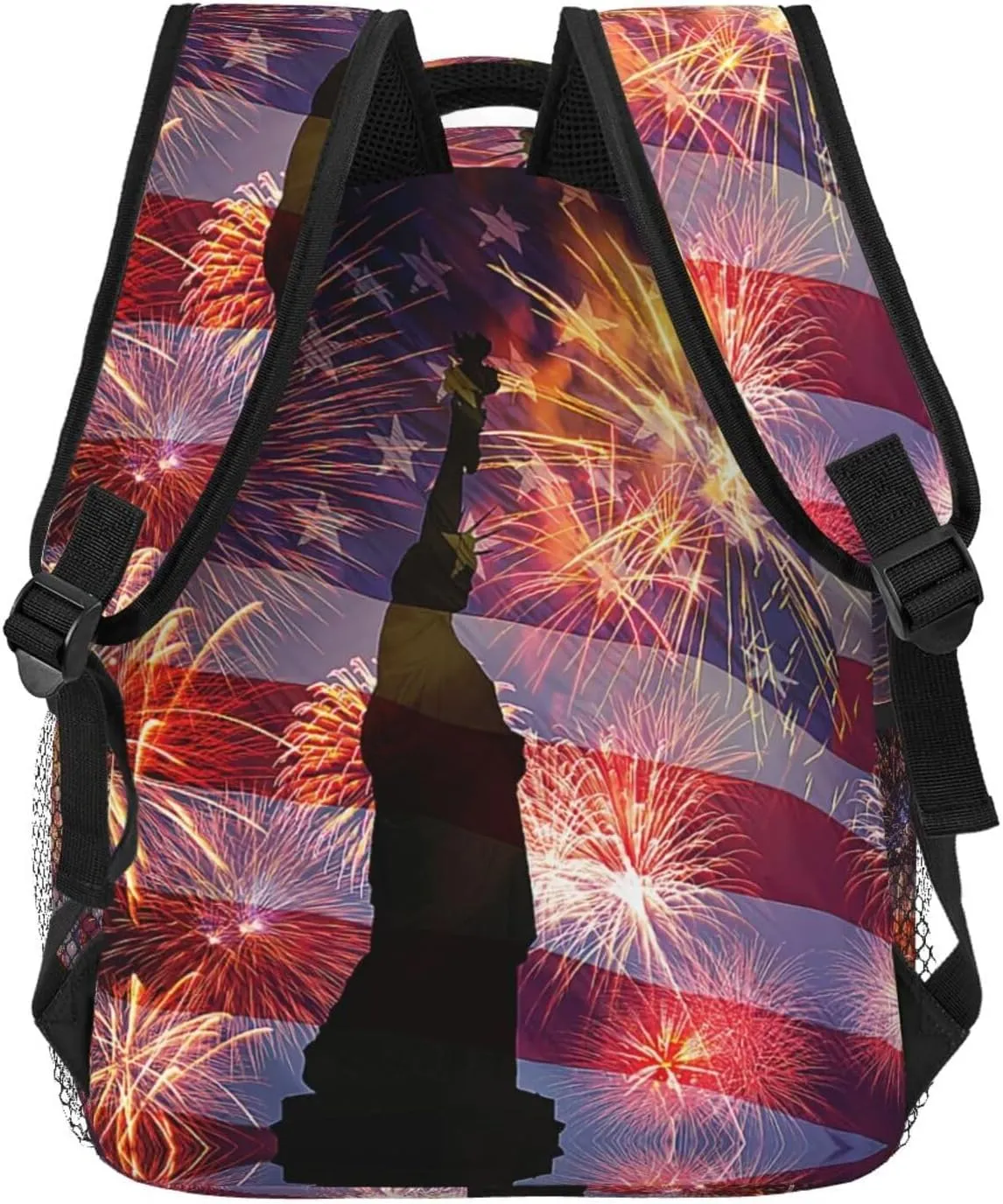 American Flag Independence Day Backpack,Laptop Bookbags Shoulder Bag Travel Hiking Camping Daypack for Men Women