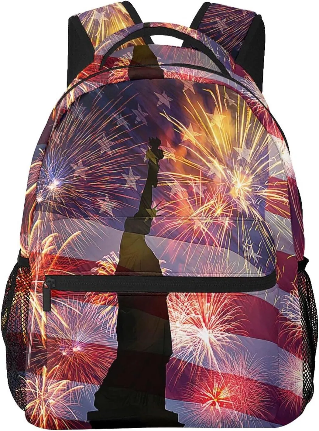 American Flag Independence Day Backpack,Laptop Bookbags Shoulder Bag Travel Hiking Camping Daypack for Men Women