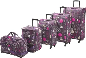 American Flyer Luggage Fireworks 5 Piece Spinner Set, Purple, One Size