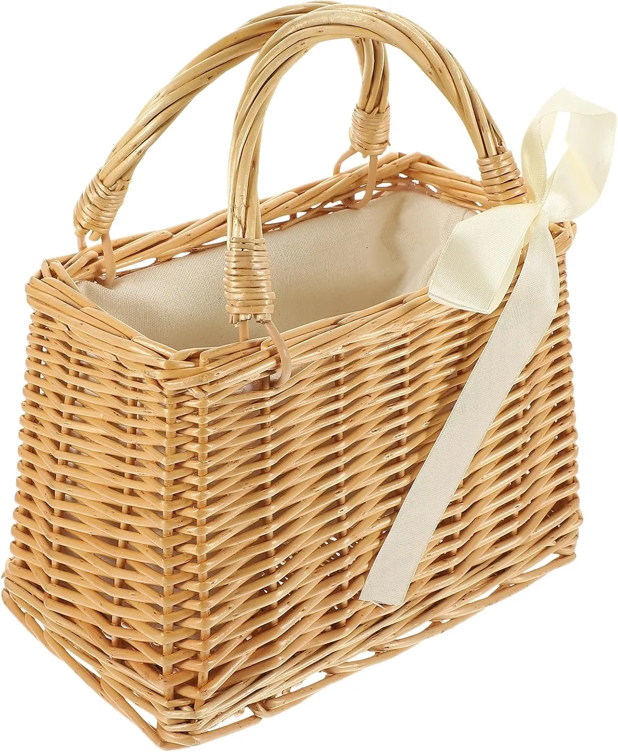 Amosfun Woven Basket Storage Basket Home Decor Baskets Wicker Basket Hand-woven Basket Boho Crossbody Bags for Women Snack Containers Travel Tote Bag Red Riding Hood Basket Handbag