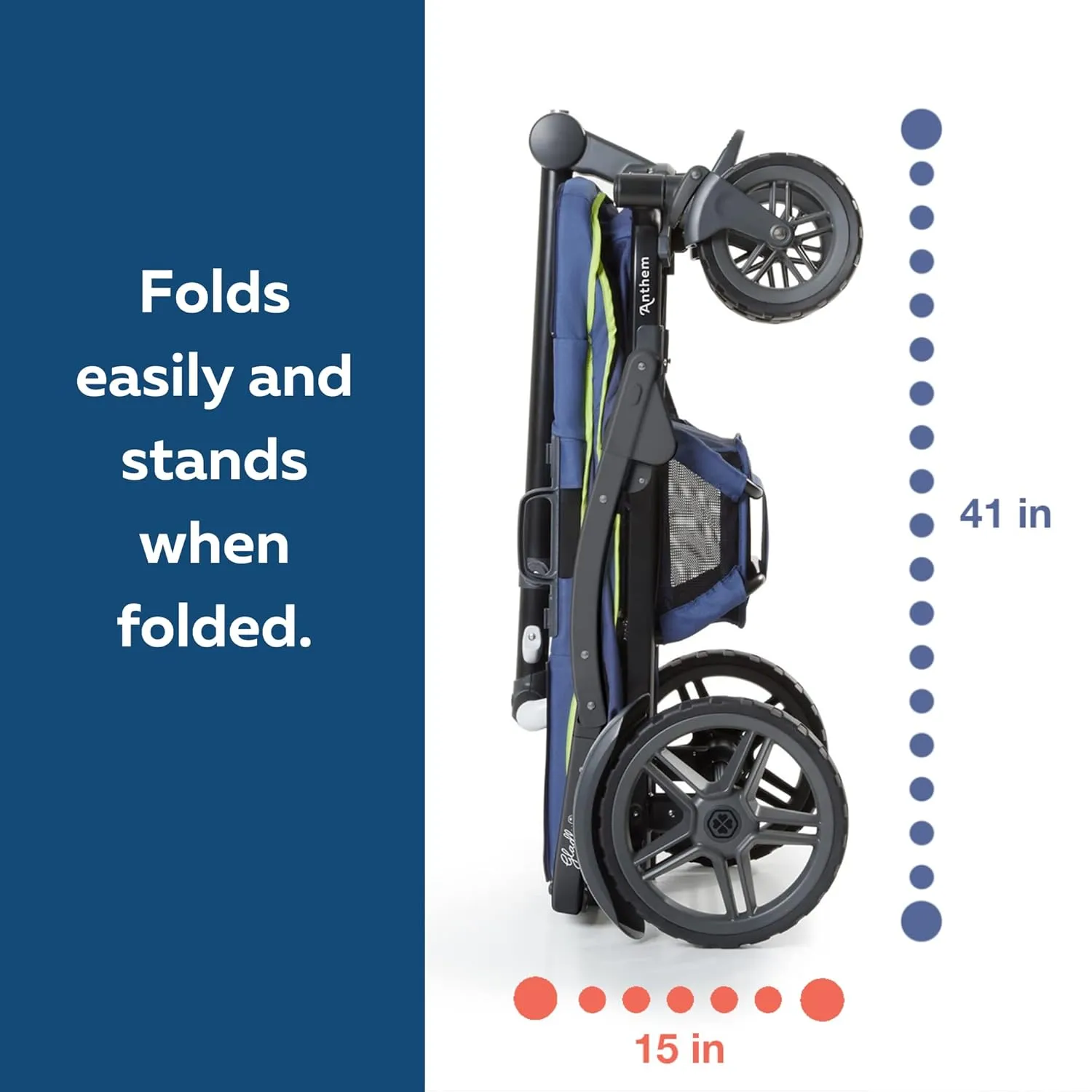 Anthem2 2-Seat All-Terrain Wagon Stroller with Easy Push and Pull, Removable XL Canopies, and Sturdy, Safe Folding for Storage and Transport, Neon Indigo