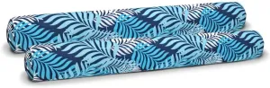Aqua Oversized Inflatable Pool Noodle – 2 Pack – Soft Mesh Jumbo Noodle Pool Float – Blue/White Fern