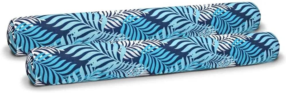 Aqua Oversized Inflatable Pool Noodle – 2 Pack – Soft Mesh Jumbo Noodle Pool Float – Blue/White Fern