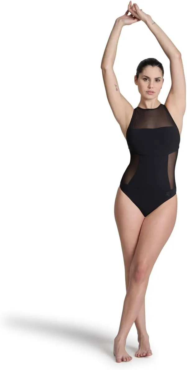 ARENA Feel Women's Swimsuit Mesh Panel Swim Pro Back Quick Dry Pool Beach Ladies Bathing Suit Comfortable Sexy Swimwear