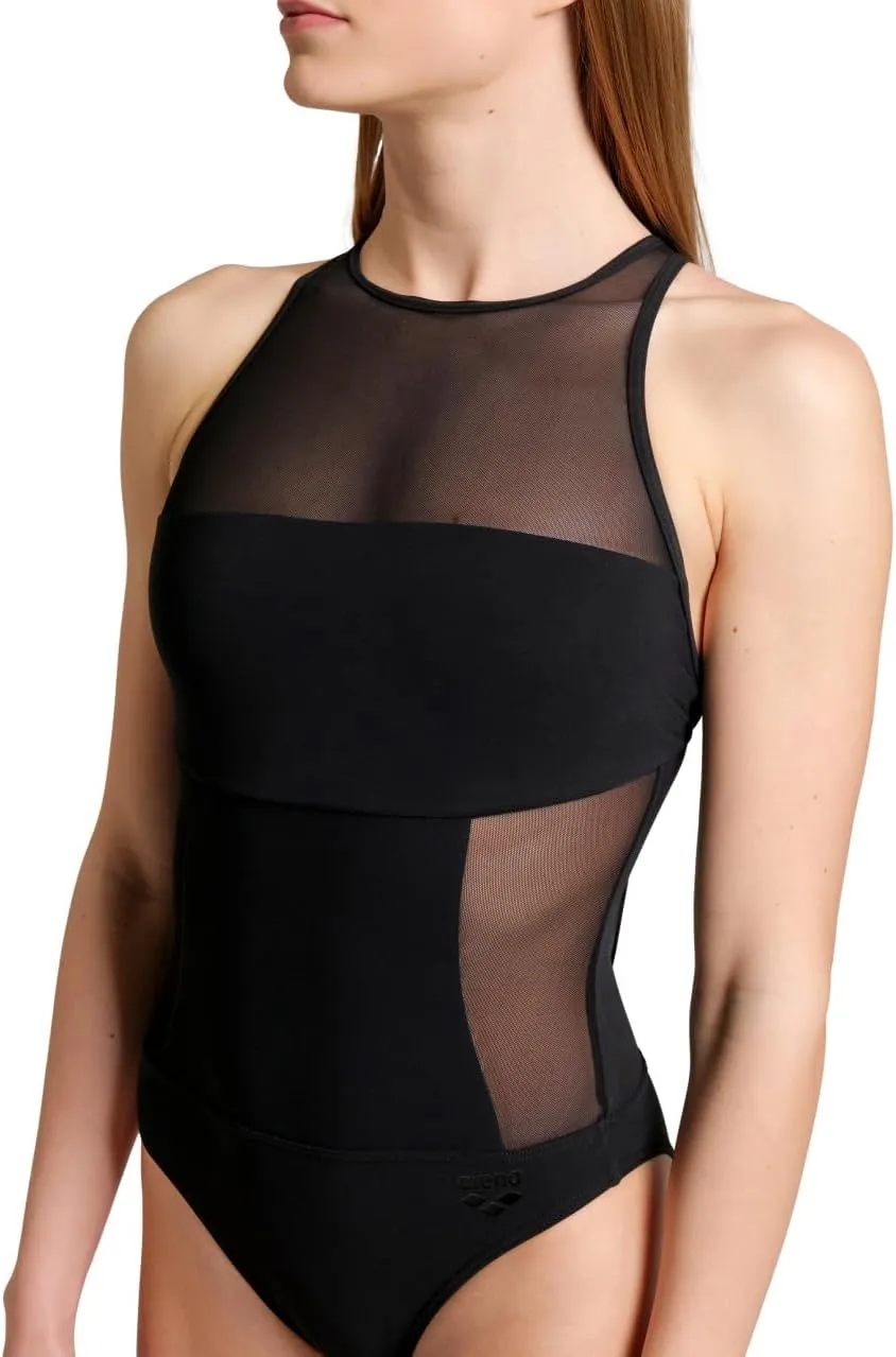 ARENA Feel Women's Swimsuit Mesh Panel Swim Pro Back Quick Dry Pool Beach Ladies Bathing Suit Comfortable Sexy Swimwear
