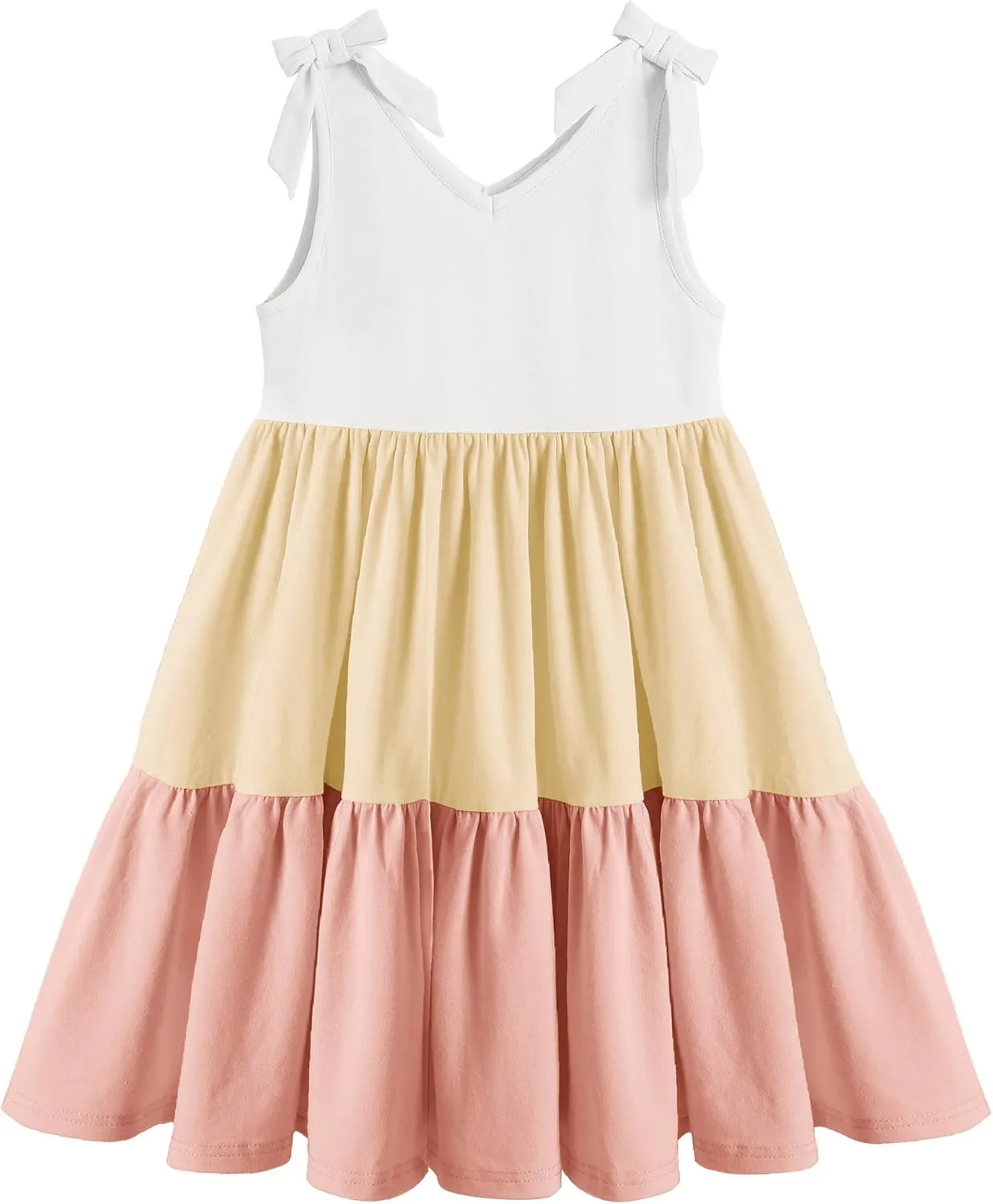 Arshiner Toddler Girl Summer Dress Little Girls Casual Beach Party Bowknot Sling Sundress with Pocket 1-7t