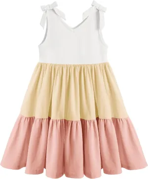 Arshiner Toddler Girl Summer Dress Little Girls Casual Beach Party Bowknot Sling Sundress with Pocket 1-7t