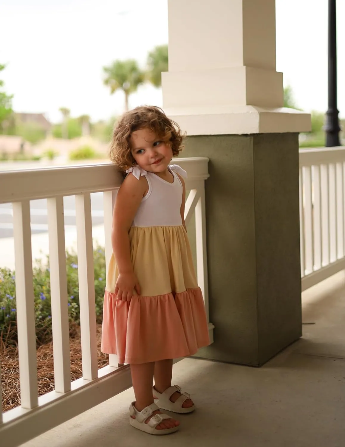 Arshiner Toddler Girl Summer Dress Little Girls Casual Beach Party Bowknot Sling Sundress with Pocket 1-7t