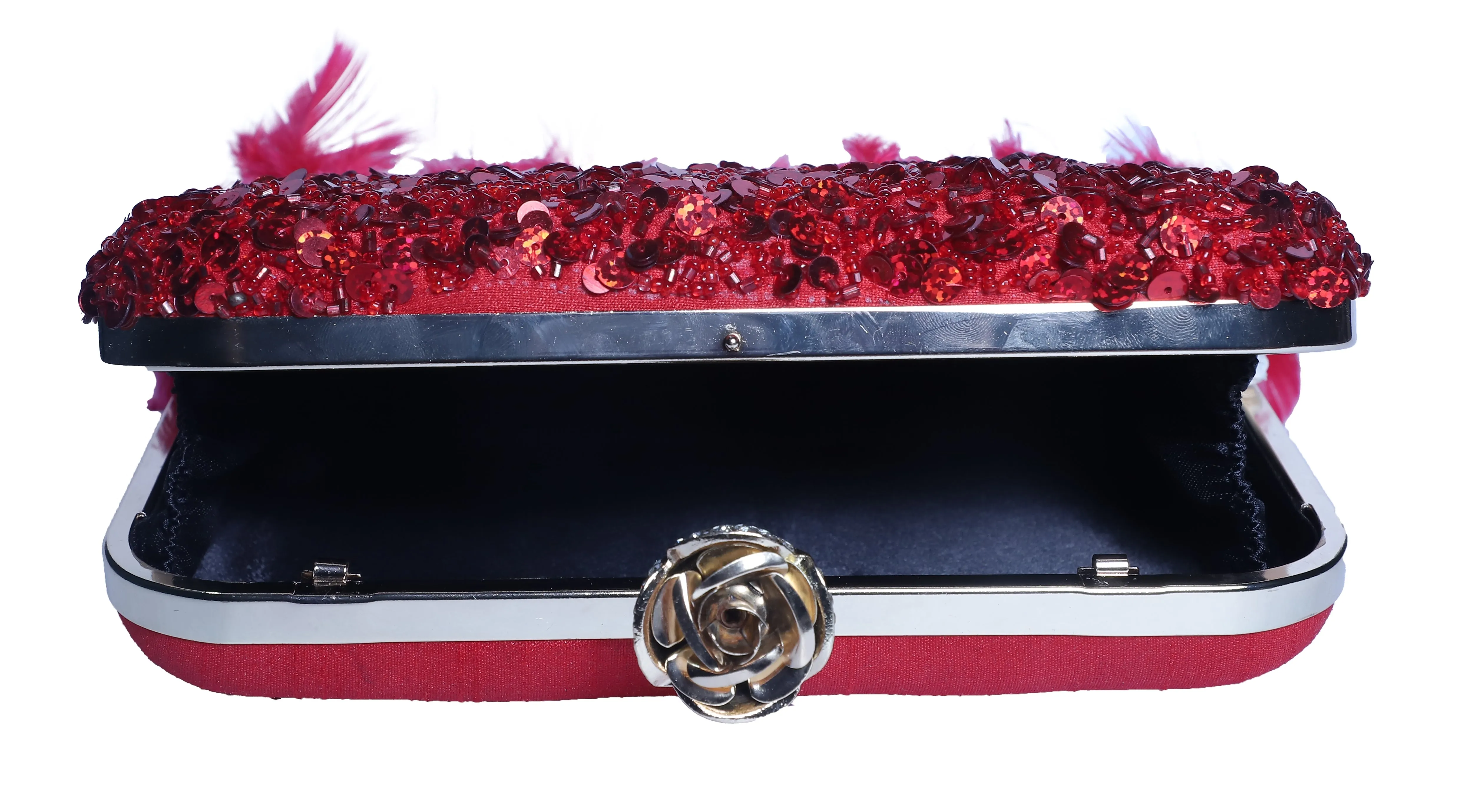 Attractive Red Fur Clutch for Women & Girls