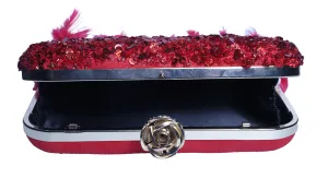Attractive Red Fur Clutch for Women & Girls