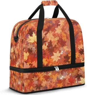 Autumn Leaf Carpet Travel Duffel Bag, Travel Essentials, Gym Bag for Women, Weekender Overnight Bag With Shoes Compartment, Carry On Bags for Airplanes