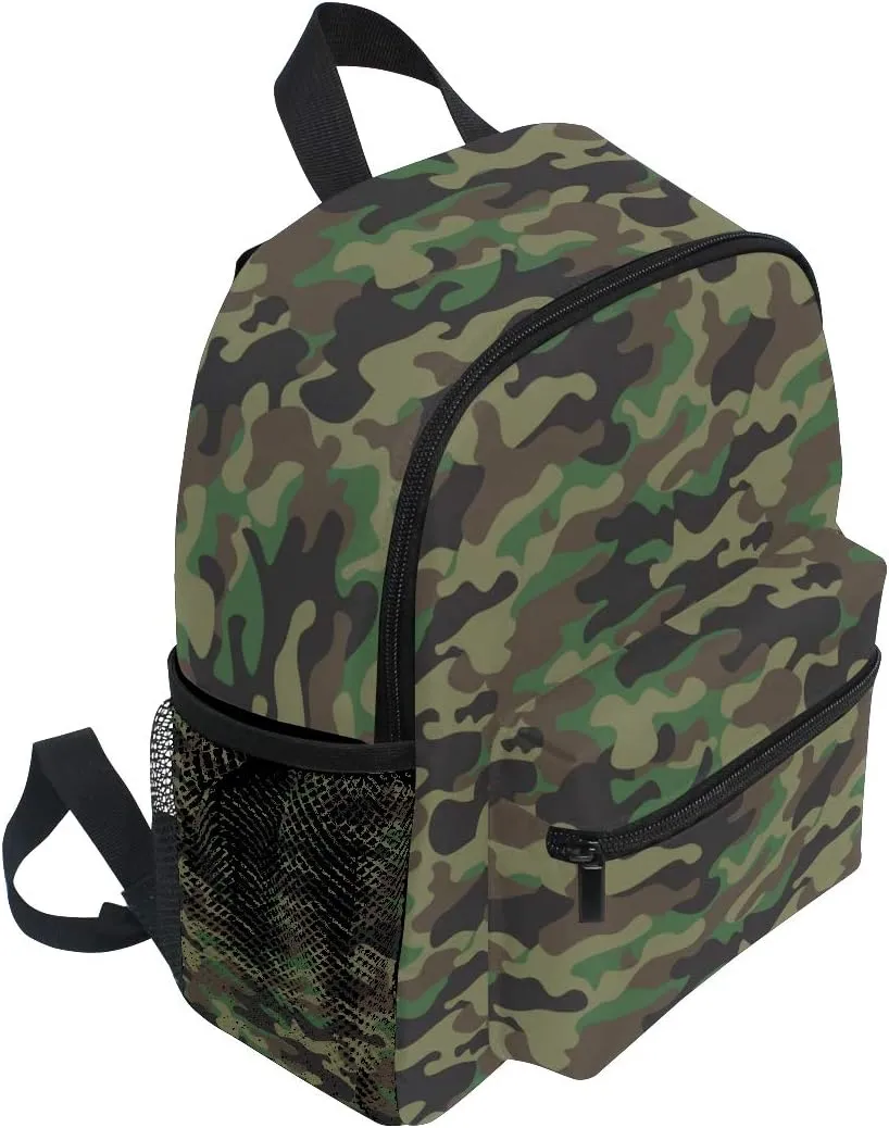 AUUXVA Kids Backpack Military Camo Camouflage School Bag Kindergarten Toddler Preschool Backpack for Boy Girls Children