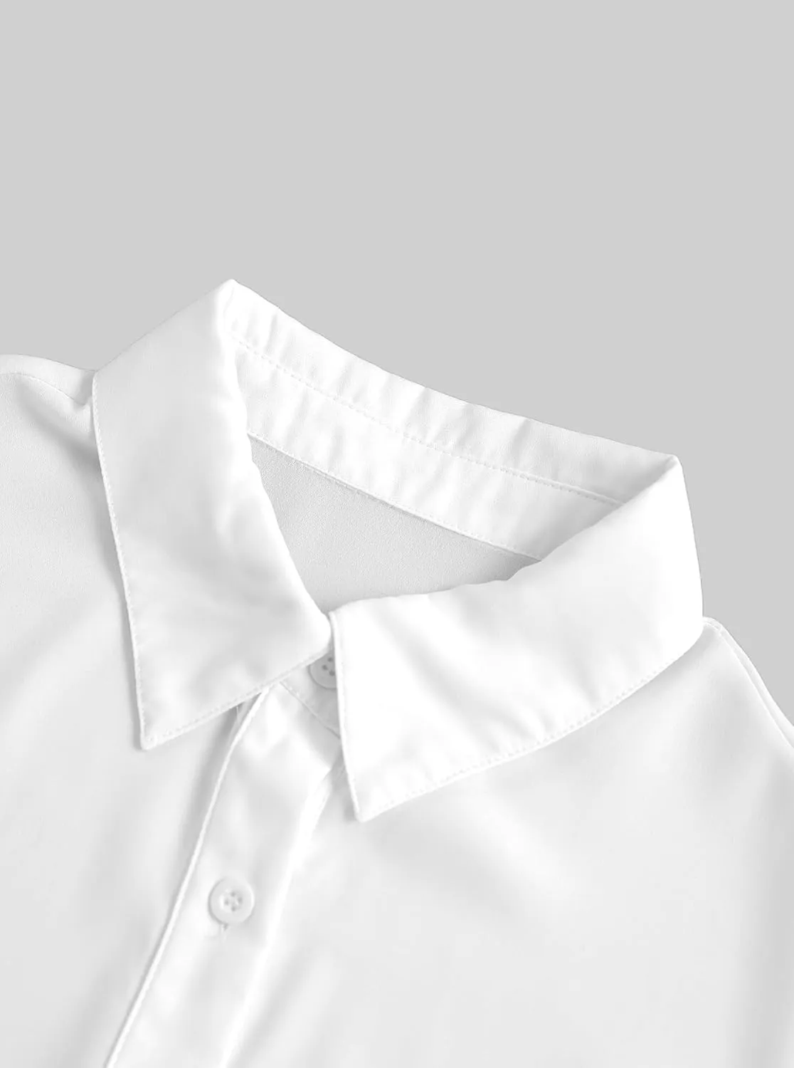 Avanova Women See Through Mesh Button Down Top Half Sleeve Collared Shirt Blouse