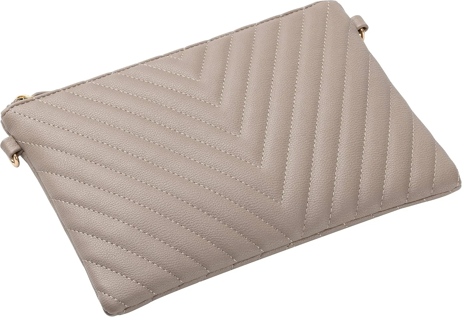 B BRENTANO Chevron Embroidered Crossbody Clutch Bag Pouch with Removable Wristlet & Adjustable Shoulder Strap