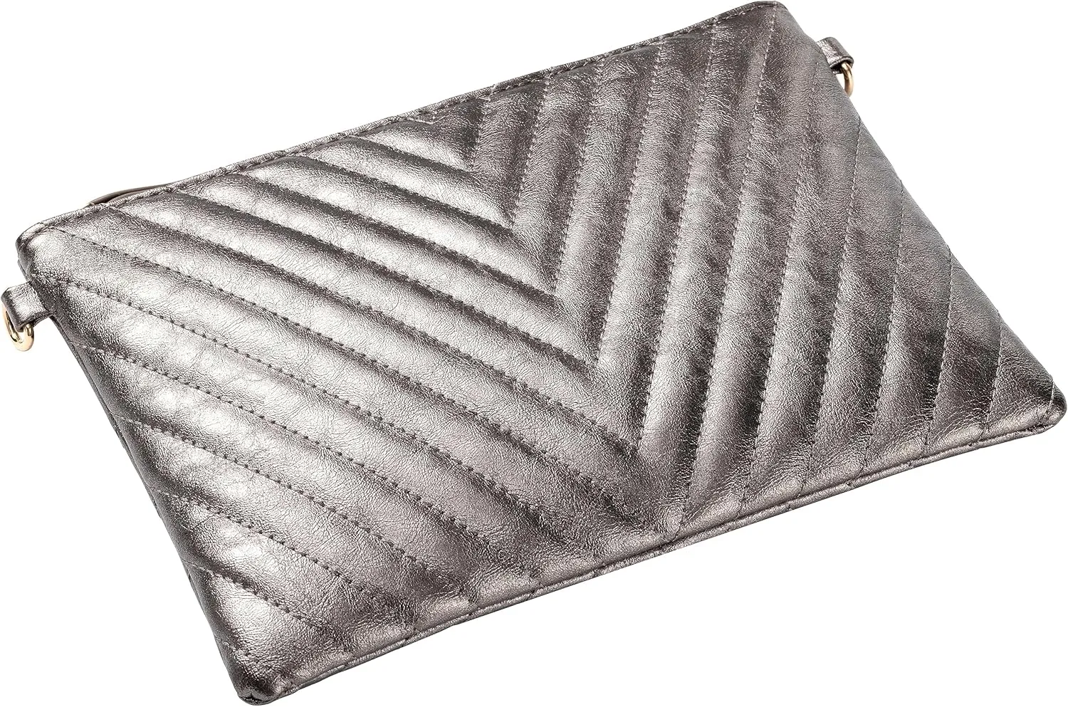 B BRENTANO Chevron Embroidered Crossbody Clutch Bag Pouch with Removable Wristlet & Adjustable Shoulder Strap