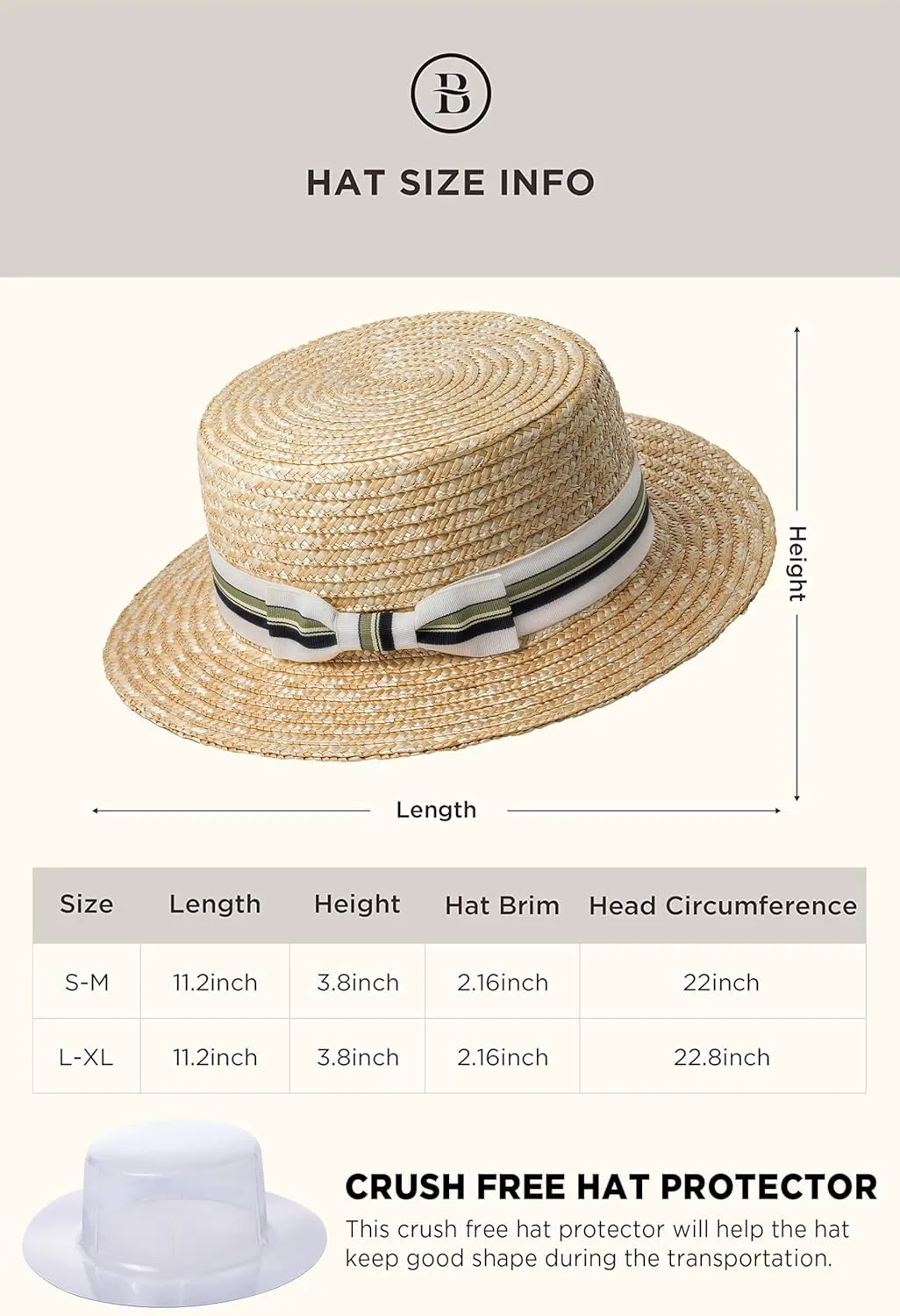 BABYOND Mens Brim Boater Hat Gatsby Straw Panama Hat Fedora Summer Beach Sun Hat 20s Costume Accessories