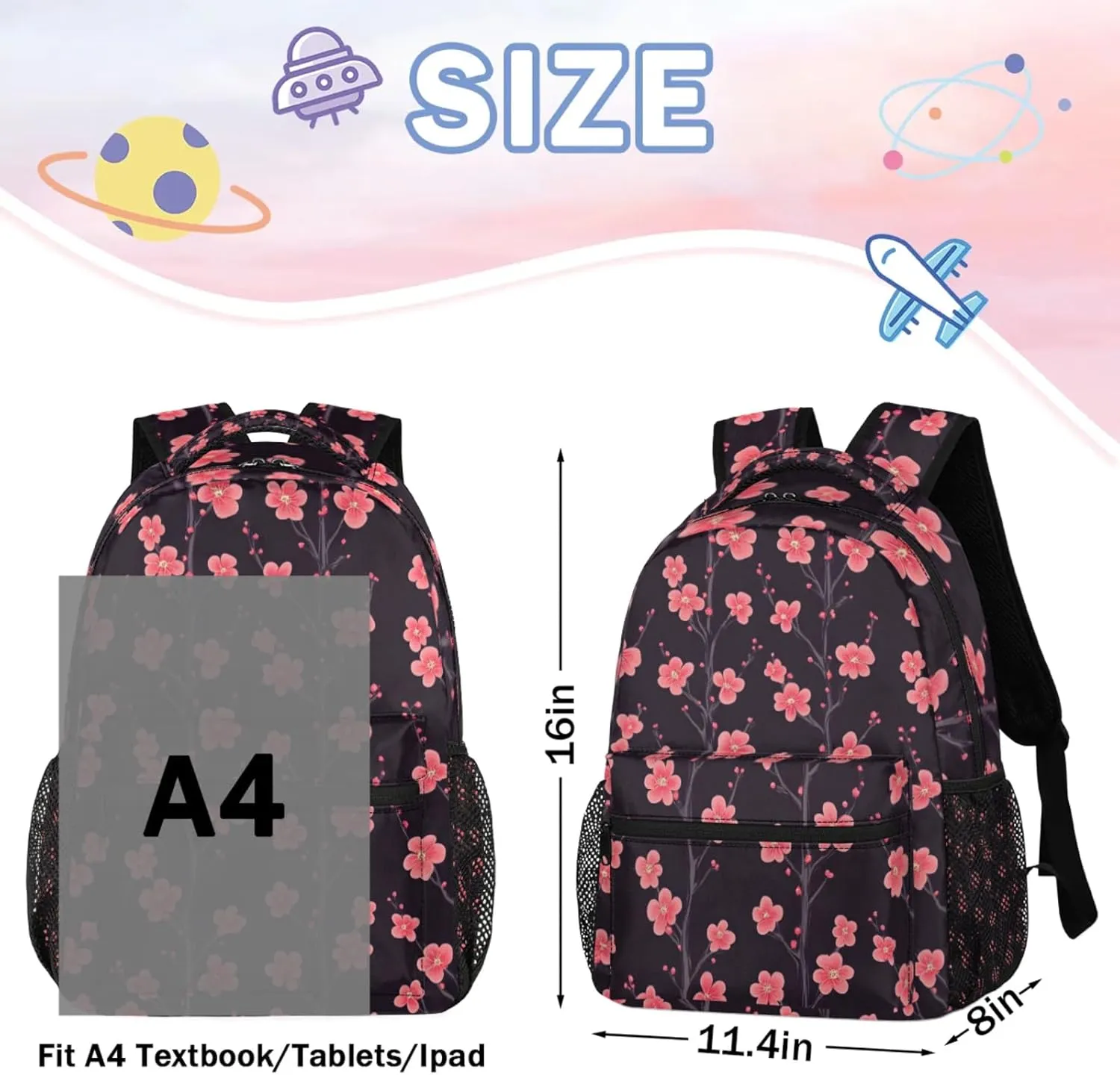Backpack Beautiful Plum Blossom Book Bags Laptop Backpacks Lightweight Multipurpose Daypack for Men Women Travel Hiking