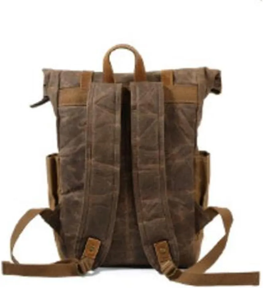 Backpack Canvas Backpacks Retro Daypack Men Travel Bag, Coffee, One Size