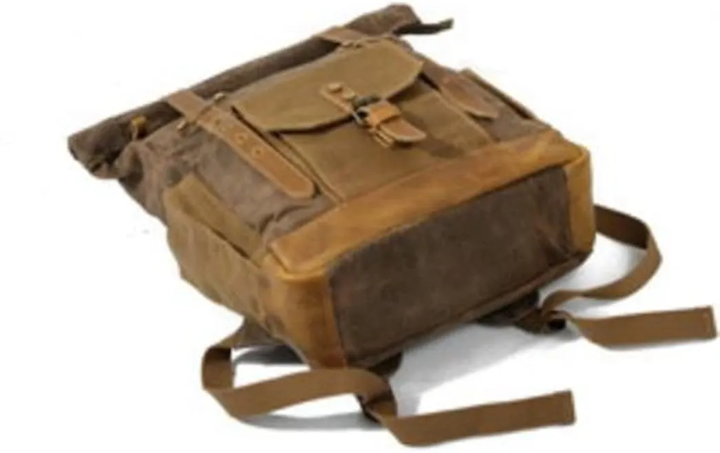 Backpack Canvas Backpacks Retro Daypack Men Travel Bag, Coffee, One Size