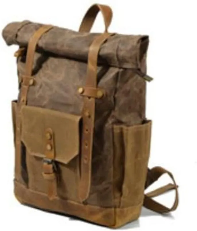 Backpack Canvas Backpacks Retro Daypack Men Travel Bag, Coffee, One Size