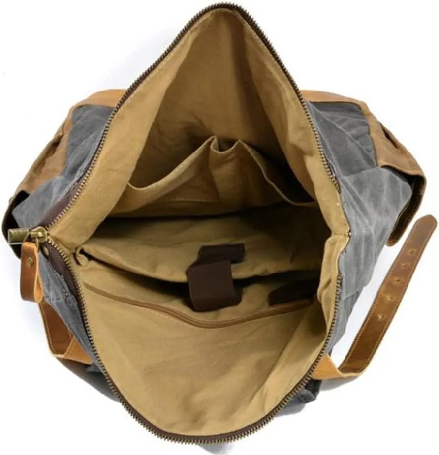 Backpack Canvas Backpacks Retro Daypack Men Travel Bag, Gray, One Size