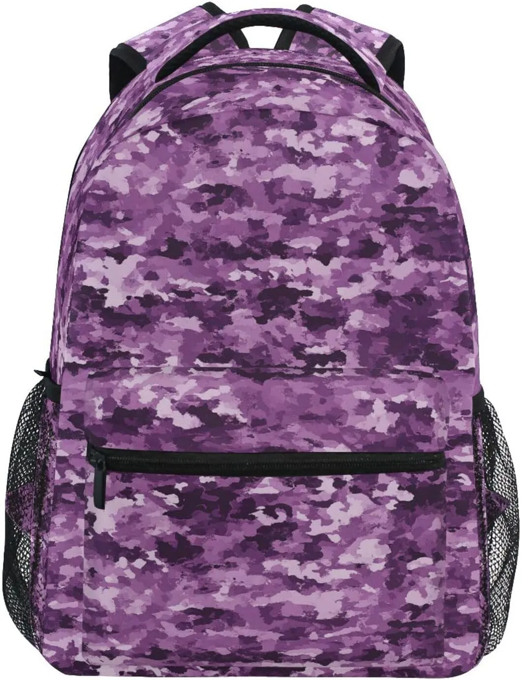 Backpacks for Men and Women Fashion Laptop Bookbag with Chest Strap for Business Work College Travel Trip Camouflage Purple