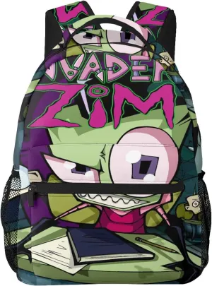 Backpacks Invader Anime Zim Adjustable Laptop Backpack Double Shoulder Bag for Women Men Climbing Shopping Work