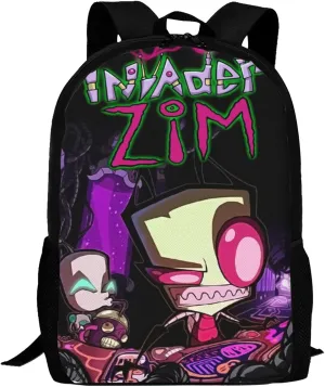 Backpacks Invader Anime Zim Adjustable Laptop Backpack Double Shoulder Bag for Women Men Climbing Shopping Work
