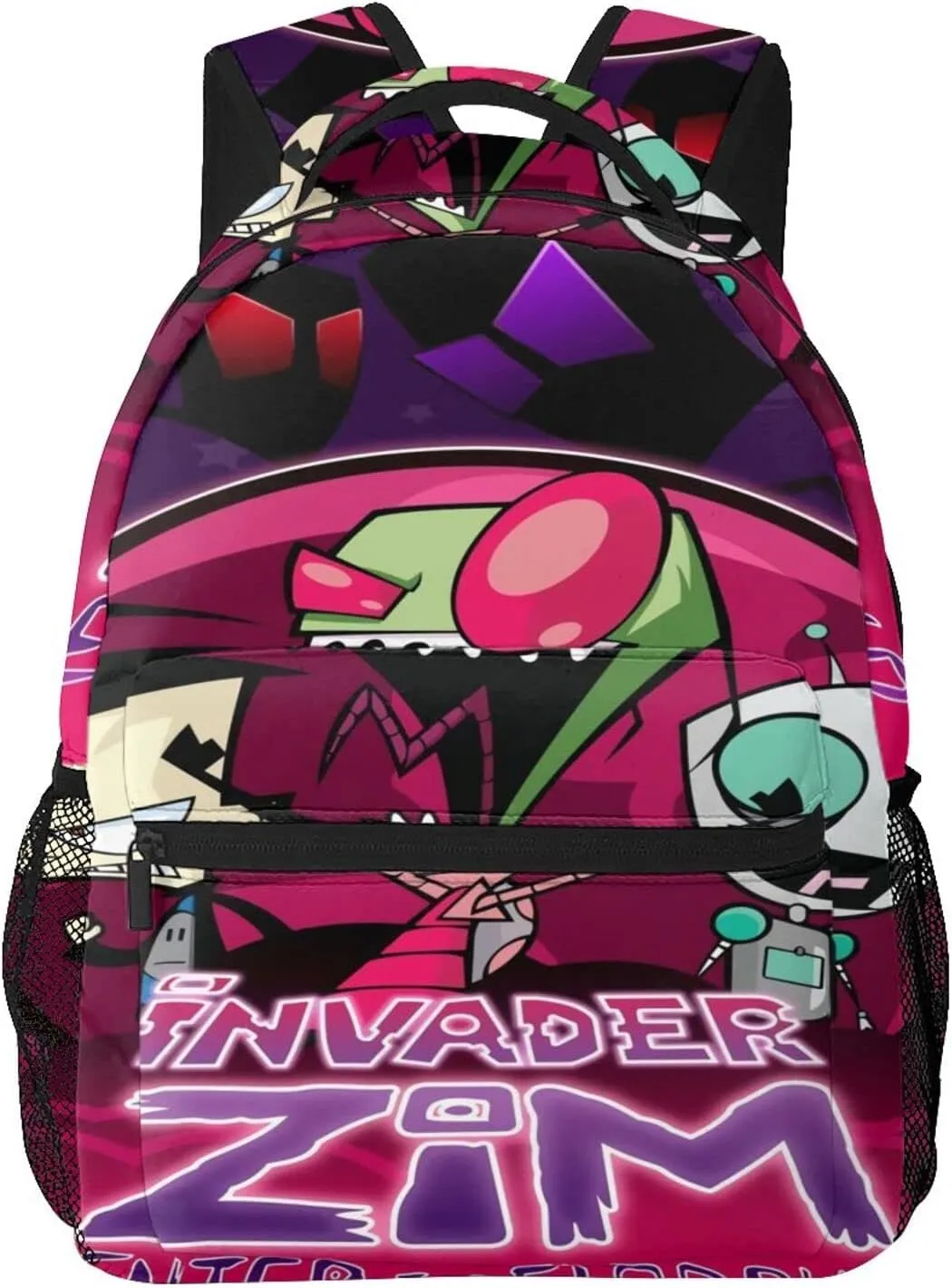 Backpacks Invader Anime Zim Adjustable Laptop Backpack Double Shoulder Bag for Women Men Climbing Shopping Work