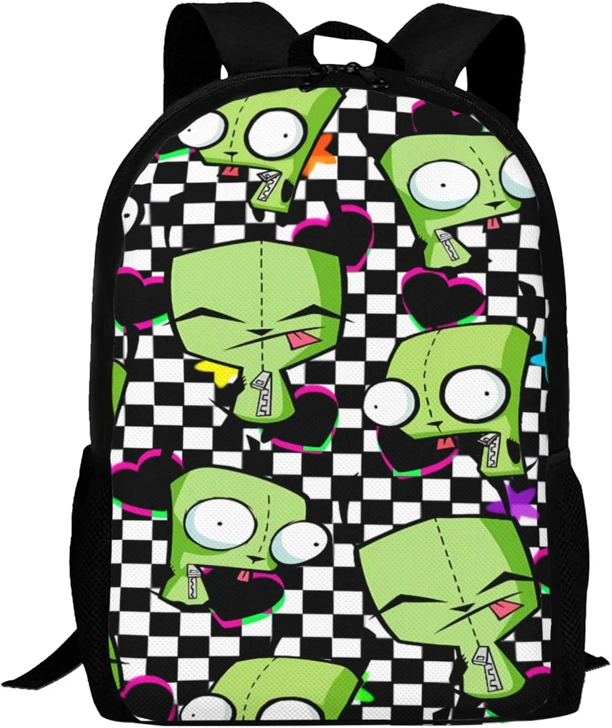 Backpacks Invader Anime Zim Adjustable Laptop Backpack Double Shoulder Bag for Women Men Climbing Shopping Work