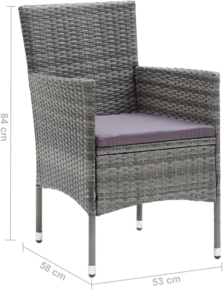 Backyard bar,Backyard Chairs,Patio Dining Chairs 4 pcs Poly Rattan GrayFor Gardens, patios, Balconies