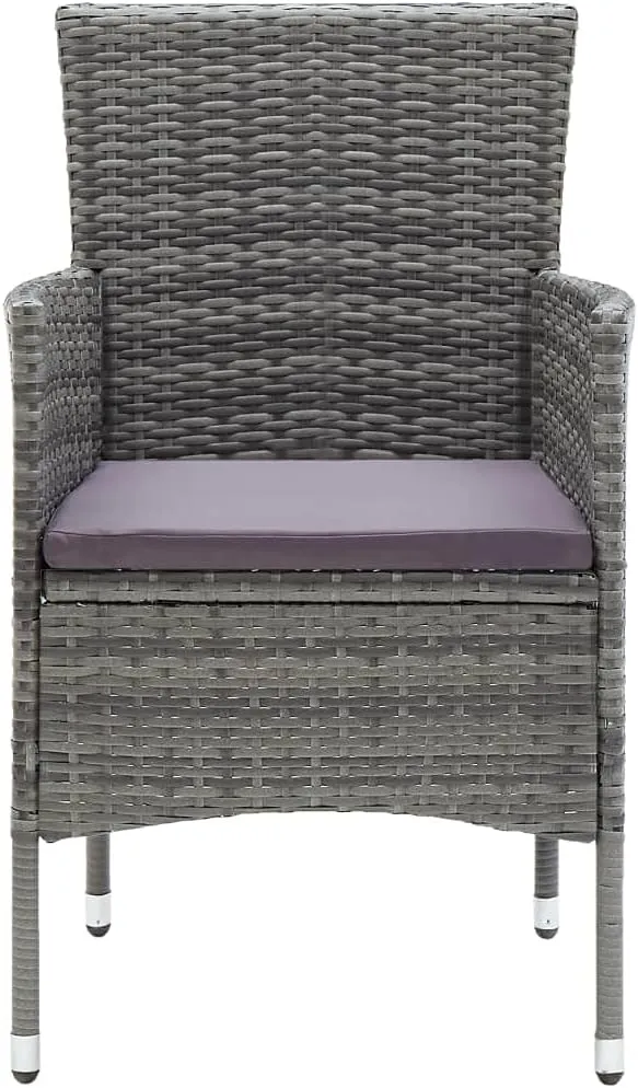 Backyard bar,Backyard Chairs,Patio Dining Chairs 4 pcs Poly Rattan GrayFor Gardens, patios, Balconies