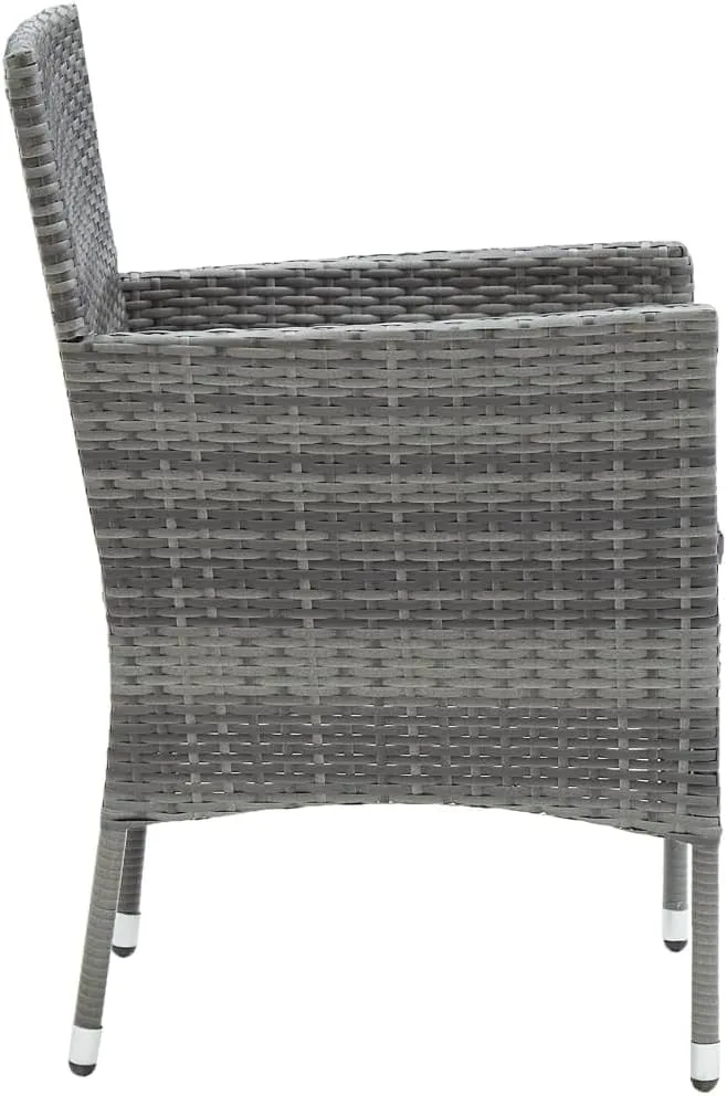 Backyard bar,Backyard Chairs,Patio Dining Chairs 4 pcs Poly Rattan GrayFor Gardens, patios, Balconies