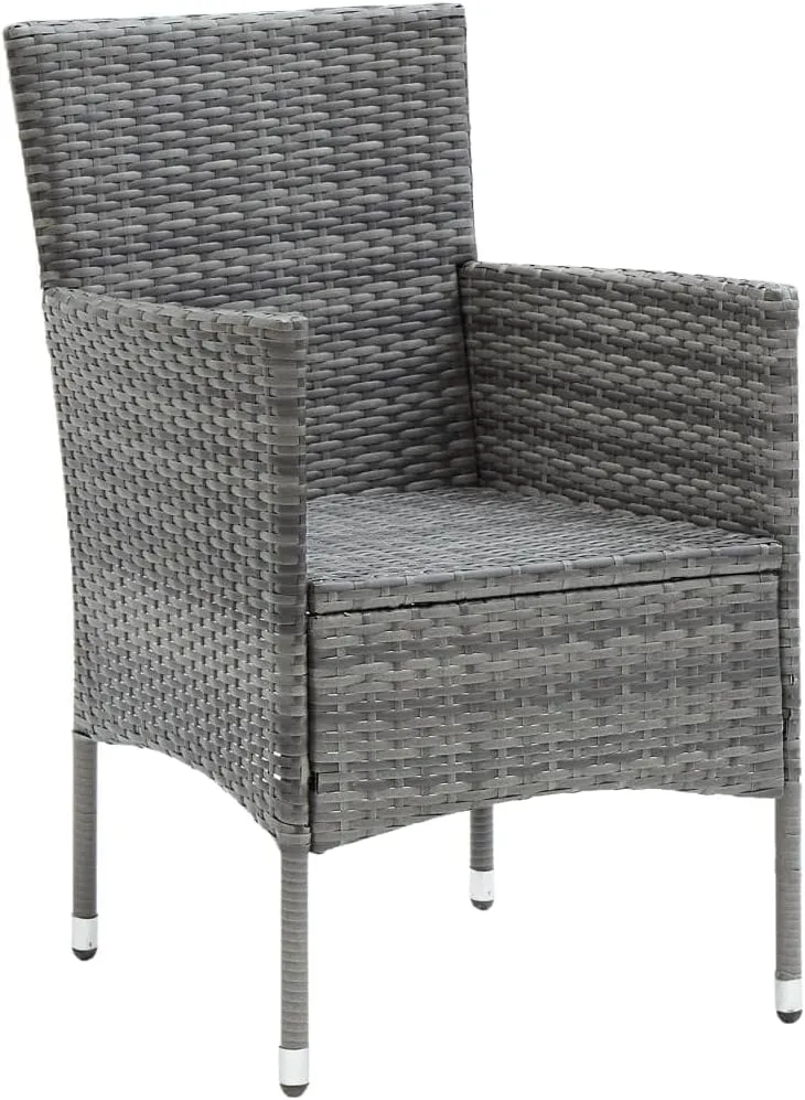 Backyard bar,Backyard Chairs,Patio Dining Chairs 4 pcs Poly Rattan GrayFor Gardens, patios, Balconies