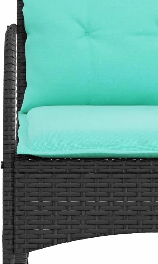Backyard Chairs Beach Chair Patio Chairs Lawn Chairs - Patio Rocking Chair with Cushions Black Poly Rattan for Terrace Campsites Outside Garden