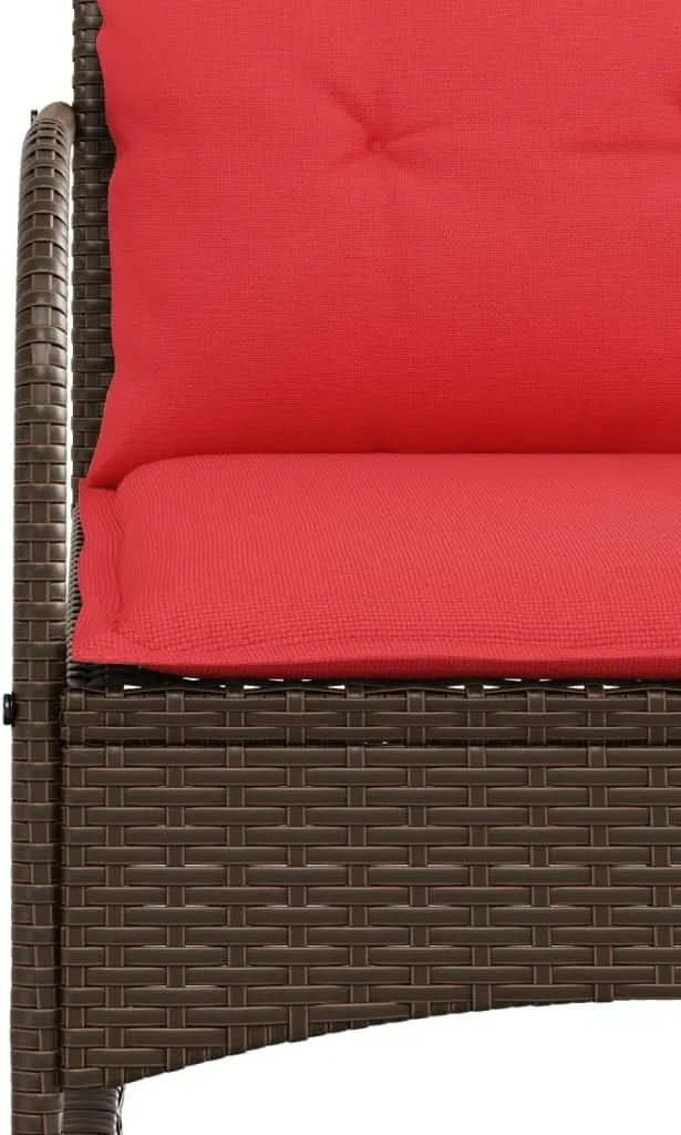 Backyard Chairs Beach Chair Patio Chairs Lawn Chairs - Patio Rocking Chair with Cushions Brown Poly Rattan for Terrace Campsites Outside Garden