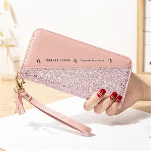 Bag Wallets Discounted rates Luxury Purse Coin Pu Wallet Clutch Long Phone Ladies Glitter Card Sequined Verified Leather Women Patchwork Female Holder