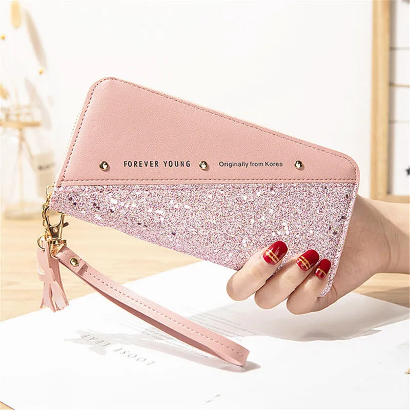 Bag Wallets Discounted rates Luxury Purse Coin Pu Wallet Clutch Long Phone Ladies Glitter Card Sequined Verified Leather Women Patchwork Female Holder
