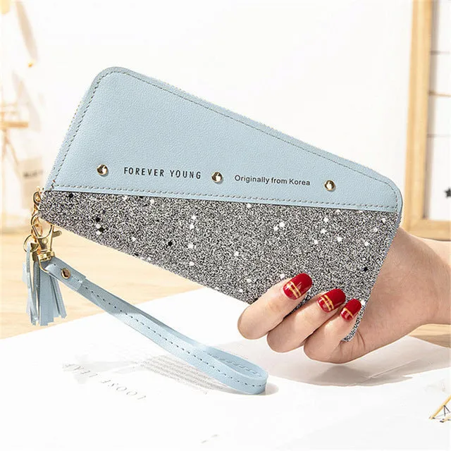 Bag Wallets Discounted rates Luxury Purse Coin Pu Wallet Clutch Long Phone Ladies Glitter Card Sequined Verified Leather Women Patchwork Female Holder