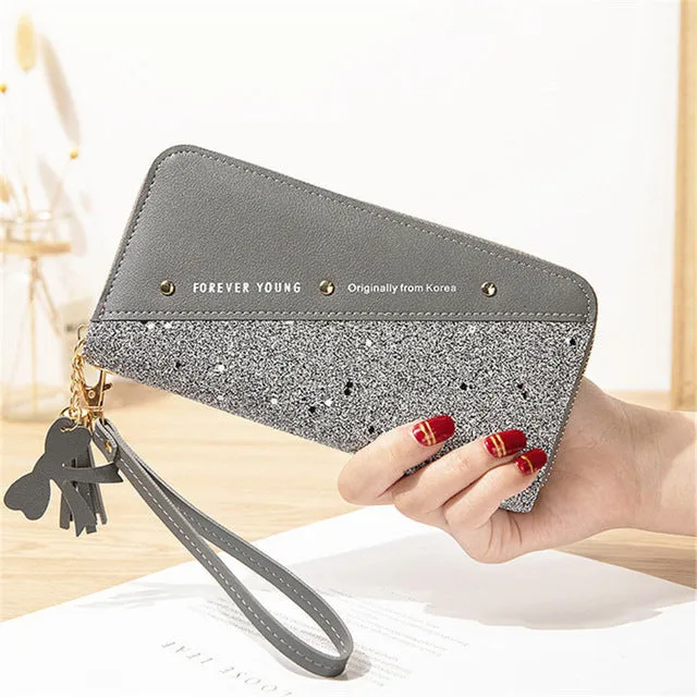 Bag Wallets Discounted rates Luxury Purse Coin Pu Wallet Clutch Long Phone Ladies Glitter Card Sequined Verified Leather Women Patchwork Female Holder
