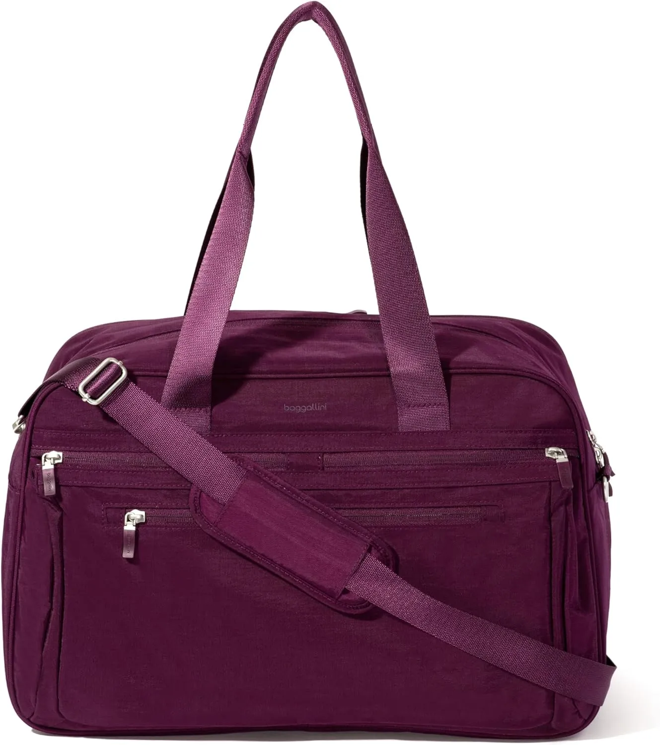 Baggallini Weekender Expandable Duffel - Lightweight 11x17 Inch Overnight Travel Bag