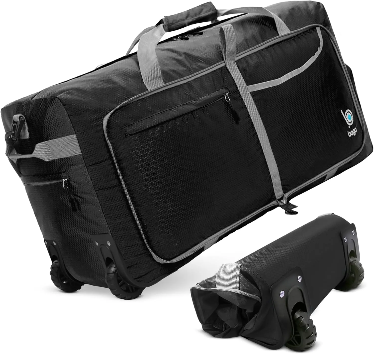 Bago Rolling Duffle Bag with Wheels - 31" 120L Foldable Weekender Bag, Waterproof Travel Duffel Bag, Heavy Duty lightWeight Duffle Bag for Traveling, Rolling Duffel Bag with Wheels (Black)